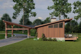 Modern House Plan - Twin Slopes Retreat 14936 - Right Exterior