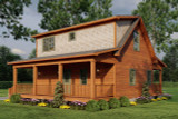 Mountain Rustic House Plan - Lost Creek Retreat 87280 - Rear Exterior