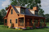 Mountain Rustic House Plan - Lost Creek Retreat 87280 - Left Exterior
