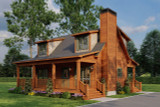 Mountain Rustic House Plan - Lost Creek Retreat 87280 - Right Exterior