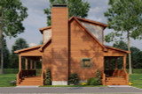 Mountain Rustic House Plan - Lost Creek Retreat 87280 - Right Exterior