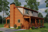 Mountain Rustic House Plan - Lost Creek Retreat 87280 - Right Exterior
