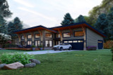 Contemporary House Plan - Forest View Cabin 91407 - Front Exterior