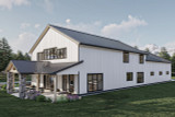 Farmhouse House Plan - Clear Creek 45122 - Rear Exterior