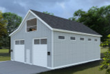 Farmhouse House Plan - Robinson Garage 53947 - Left Exterior