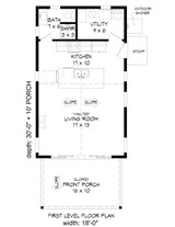 Colonial House Plan - Cottage Creek B 82870 - 1st Floor Plan