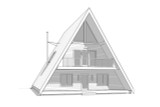 A-Frame House Plan - Redwood 45088 - Front Exterior