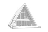 A-Frame House Plan - Redwood 45088 - Rear Exterior