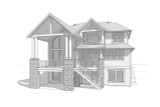 Shingle-Style House Plan - South Fraser 92761 - Rear Exterior