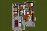 Craftsman Style House Plan - Lawndale 80390 - 1st Floor Plan Dollhouse - 