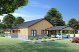 Secondary Image - Farmhouse House Plan - Miller Creek 18257 - Rear Exterior