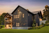 Mountain Rustic House Plan - Sunset Ridge 90068 - Rear Exterior