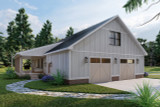Country House Plan - Frady 1 + Garage 76009 - Left Exterior