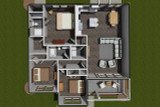 Craftsman Style House Plan - 54057 Adrian - 1st Floor Plan Dollhouse - 