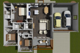 Craftsman Style House Plan - 26816 Sebastian - 1st Floor Plan Dollhouse - 