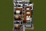 Craftsman House Plan - Kirksville 25770 - 1st Floor Plan Dollhouse - 