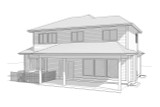 Farmhouse House Plan - Ridgeview 69695 - Rear Exterior