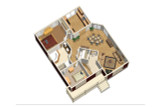 Country House Plan - 60004 HPC 87032 Main Floor Plan Dollhouse - 