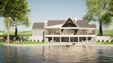 European House Plan - Benfield Manor 96752 - Rear Exterior