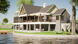 European House Plan - Benfield Manor 96752 - Rear Exterior
