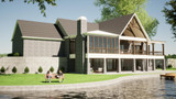 European House Plan - Benfield Manor 96752 - Rear Exterior