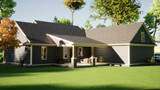 Traditional House Plan - Harper 24713 - Rear Exterior