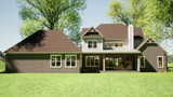 Craftsman House Plan - Corbett Manor 35110 - Rear Exterior