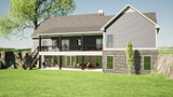Country House Plan - Bragg 58457 - Rear Exterior
