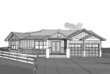 Ranch House Plan - Sunset Wynd 50572 - Front Exterior