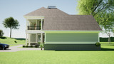 Colonial House Plan - Pennington 24942 - Rear Exterior