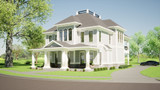 Colonial House Plan - Pennington 24942 - Right Exterior