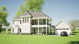 Colonial House Plan - Pennington 24942 - Right Exterior