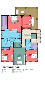 Secondary Image - Colonial House Plan - Pennington 24942 - 2nd Floor Plan
