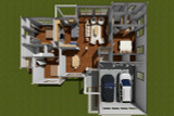 Traditional House Plan - Barnett 84425 - 1st Floor Plan Dollhouse - 