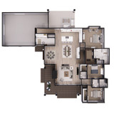 Farmhouse Plan - Acorn Farmhouse 51541 - Aerial Floor Plan 1 - 