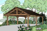 Traditional House Plan - Carport 87383 - Front Exterior