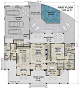 Farmhouse House Plan - Misty Falls 60386 - 1st Floor Plan