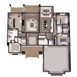 Country House Plan - Ivory Farm 39915 - 1st Floor Plan Dollhouse - 