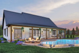 Farmhouse House Plan - White Lily 55602 - Rear Exterior