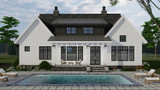 Farmhouse House Plan - Hidden Brook 30576 - Rear Exterior
