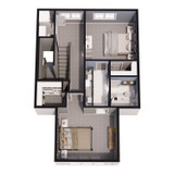 Farmhouse House Plan - Hidden Brook 30576 - 2nd Floor Plan Dollhouse - 