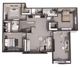 Craftsman Plan - Cedar Bluff - 2nd Floor Plan Dollhouse - 