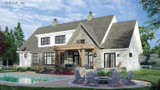 Farmhouse House Plan - Royal Oaks 74988 - Rear Exterior