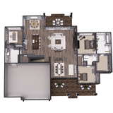 Traditional House Plan - River View 50943 - 1st Floor Dollhouse - 