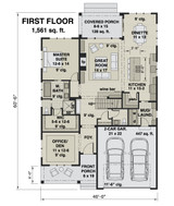 Farmhouse House Plan - Sapphire 67662 - 1st Floor Plan