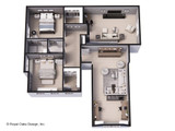 Farmhouse Style Plan Sapphire - 2nd Floor Plan - Dollhouse - 