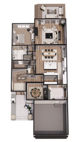Farmhouse House Plan - Wexford 37768 - 1st Floor Plan Dollhouse - 