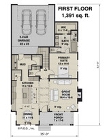 Traditional House Plan - Stone Creek 33200 - 1st Floor Plan