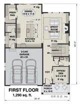 Farmhouse House Plan - Oak Run 70310 - 1st Floor Plan