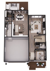 Farmhouse House Plan - Oak Run 70310 - 1st Floor Plan Dollhouse - 